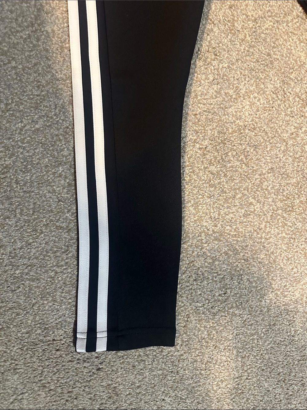 adidas Black Leggings with White Side Stripes for Kids - Picture 3 of 8